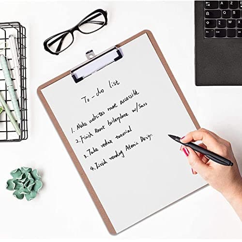 Clipboards Bulk, EZZGOL 36 Pack Letter Size Wood Clipboards, Low Profile Clip, Recycled Hardboard Clipboard with Hang for School Classroom Home 5