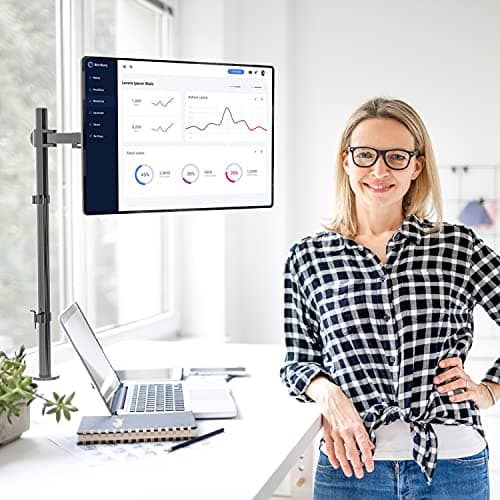 WALI Monitor Arm Mount for Desk, Single Extra Tall Computer Desk Mount, Monitor Bracket Mount Stand Single, up to 32 inch, 22 lbs (M001XL), Black 7