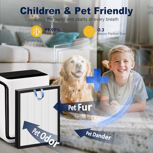 PETOX Vital 200S Replacement Filter for LEVOIT Vital 200S and Vital 200S-P Air Purifier, True and High-Efficiency Activated Carbon Filter, Vital 200S-RF, 2 Pack, White 7