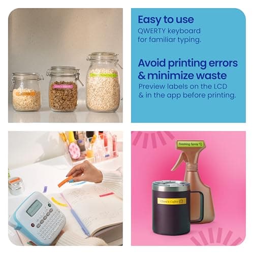 Brother P-Touch PT-N20 Personal Desktop Label Maker, Portable, Handheld and Prints, P-Touch Btag ~½” (12mm) Wide Color Personalized Label Tapes 8