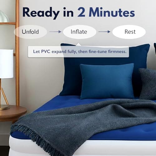 King Koil Luxury Queen Air Mattress with Built-in Pillow & Ultra-Fast Built-in High-Speed Pump, 20″ Inflatable Premium Airbed, Waterproof, Adjustable Firmness, 1-Year Manufacturer Warranty 5