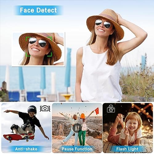 Rumyums Video Camera Camcorder UHD 4K 48 MP Vlogging Camera Recorder for YouTube TikTok 3 Inch IPS Screen 18X Zoom Camcorders Camera with Microphone for Kids,Teens,Students,Beginners (Black) 5