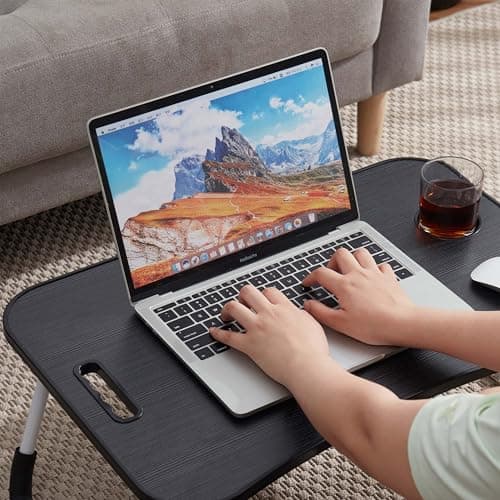 Laptop Bed Tray Table, Adjustable Laptop Stand, Portable Lap Desks with Foldable Legs, Reading Desk for Sofa Couch Floor - Large 9