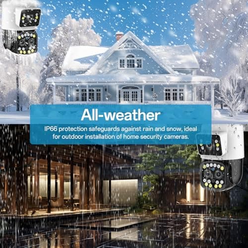 Kinnkall 6X Optical Zoom WiFi Outdoor Security Camera, 4MP PTZ Camera for Home, 2.4GHz Wireless Surveillance Camara with Mobile App/PC Access, Dual Display, Motion Tracking, SD/Cloud, 24/7，360° View 6