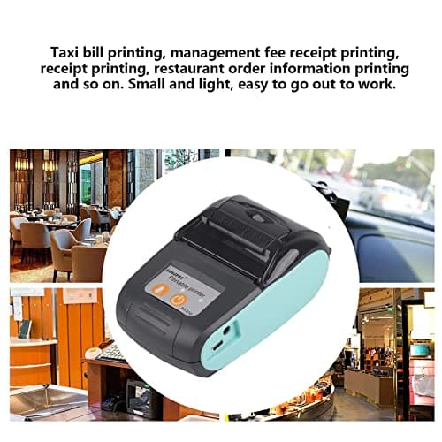 Portable Thermal Receipt Printer, 58mm Bill Printer for Labels, Receipts, Barcodes, Tags, and Wrist Bands, Bluetooth 4.0, Compatible with Android, iOS & Windows(Blue) 7