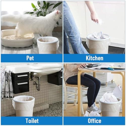 LainNeala Small Trash Bags 4 Gallon, 100 Count Small Garbage Bag Bathroom White Mini Trash Bag Trash Can Liners Unscented Small Garbage Bags for Bathroom Can 6