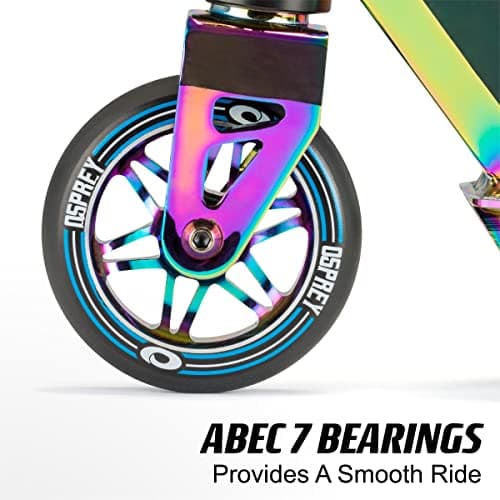Osprey | Stunt Scooter for Kids and Teens, Freestyle Street Stunt Scooter Pro 360 Spin, T-Shaped Premium T-Shaped Scooter, Neo-Chrome 5