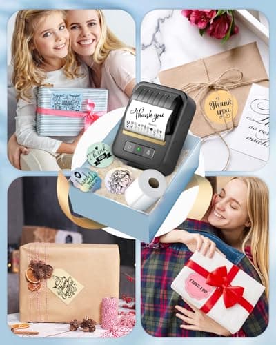 NDYIN Label Makers, Label Maker Machine with Tape, Bluetooth Label Maker, Portable Thermal 2 Inch Label Printer for Small Business, Barcode, Address, Logo, Clothing, Sticker Printer for Phones & PC 7