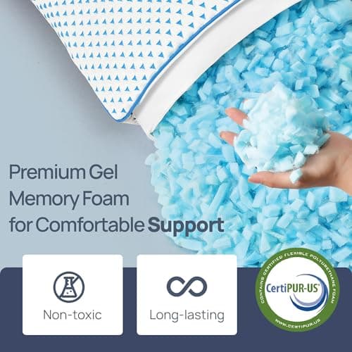 Small Cooling Memory Foam Pillow for Travel & Camping, Compressible Adjustable Pillow for Medium Firm Neck Knee Lumbar Support,Washable, Ideal Sleeping, Car, Airplane, Toddler & Backpacking, Gifts 6