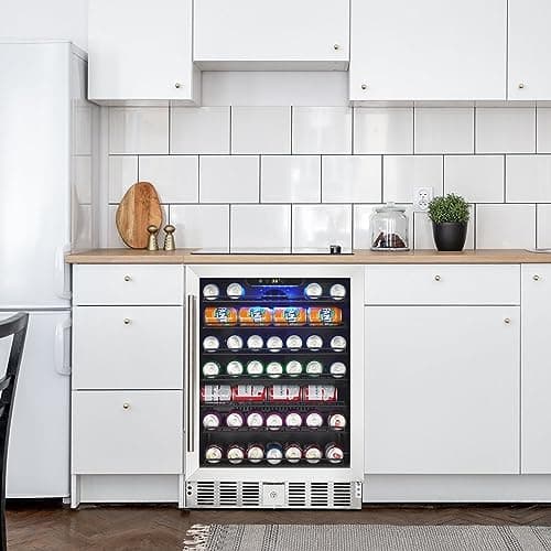 Takywep 24 Inch Beverage Refrigerator, 5.1 Cu.ft Beverage Cooler Under Counter, 166 Cans Drink Fridge for Drinks, Soda, Beer or Wine, 36～60°F Adjustable Temperature. 6