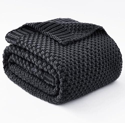 Topcee Knitted Weighted Blanket - 60"x80" 20lbs Queen Size Cooling Chunky Knit Heavy Blanket for Adults Cable Yarn Knit Decorative No Beads Soft Cozy and Cooling Weighted Throw Machine Washable