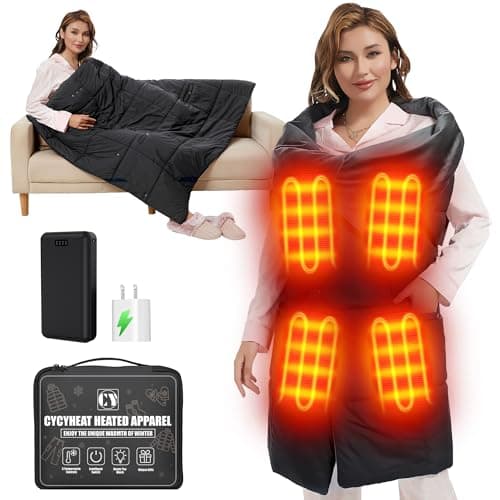 20000mAh Heated Blanket Battery Operated - 7.4V DC Portable Wireless Cordless USB Heating Blanket for Outdoors
