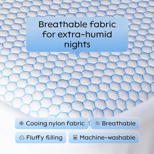 Niagara Cooling Mattress Topper Full - Premium Nylon Fabric Mattress Pad - Thick Breathable Pillow Top Mattress Pad for Back Pain Relief - Deep Pocket Fits 8-20 Inches Mattress (54x75 Inches), White 5