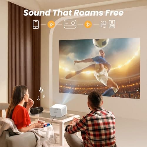 [Sound by JBL & Seamless Autofocus] Yaber 1080P Projector with WiFi 6 and Bluetooth, Portable Outdoor Movie Projector, Home Theater Projector for iPhone/TV Stick/HDMI/USB/Laptop/PS5-White 6