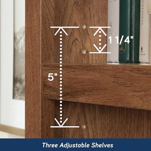 Sauder 5-Shelf Split Bookcase/ Book shelf, Oiled Oak finish 8