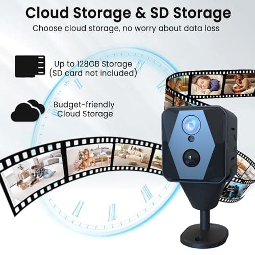 vebiliki 4K Spy Camera, Hidden Camera, WiFi Mini Cam, Durable Standby Time, Real-Time Recording, AI Motion Detection, Cloud & SD Storage, Auto Night Vision, Ideal Nanny Cam for Home Security 5