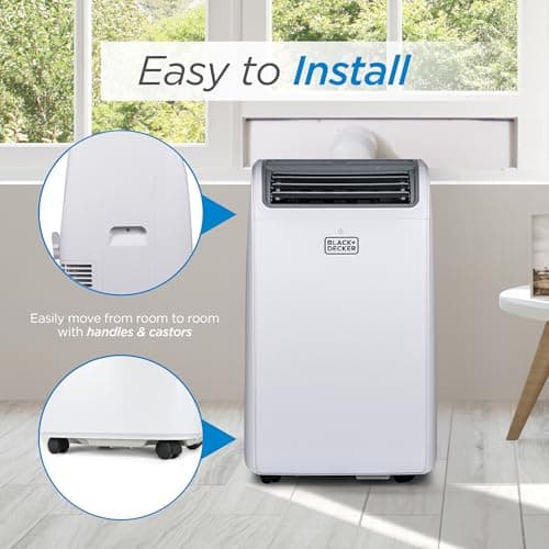 BLACK+DECKER Smart Portable Air Conditioner, 14,000 BTU for Rooms up to 700 Sq. Ft., Smart Portable AC with Follow Me Remote and Window Kit, BPACT14WT, White 8