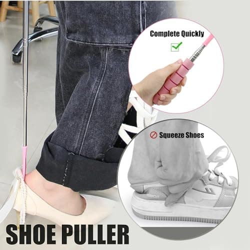 FaceWood Shoe Horn Long Handle Retractable Shoehorn Telescopic Foldable Shoe Puller Adjustable Shoe Aids for Home Travel Easy Slip on (Black) 7