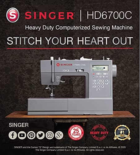 SINGER Heavy Duty 6700C Computerized Sewing Machine with Accessory Kit | Strong Motor with Enhanced Piercing Power, 411 Stitch Applications, LCD Screen, Full Metal frame & 1-step Buttonhole 10