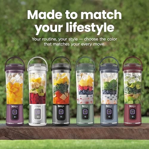 Ninja BC151NV Blast Portable Blender, Cordless, 18oz. Vessel, Personal Blender-for Shakes & Smoothies, BPA Free, Leakproof-Lid & Sip Spout, USB-C Rechargeable, Dishwasher Safe Parts, Denim Blue 12