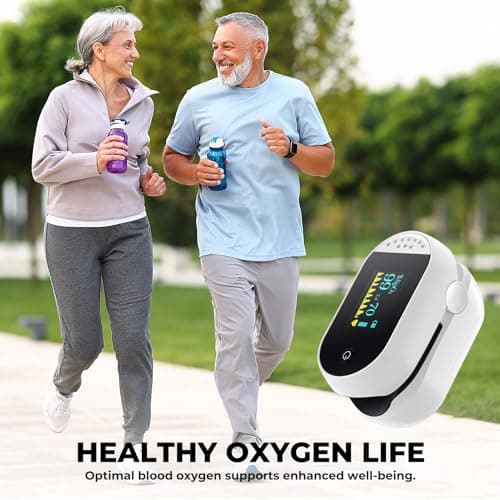 SIERQ Fingertip Pulse Oximeter, with OLED Screen Auto Graph Display/Alarm and AAA Batteries Lanyard, Fast and Accurate Measurements for Home and Outdoor Sports 7