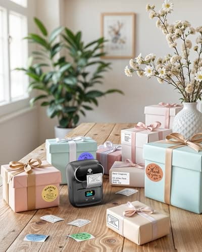 Phomemo M110 Label Makers - Barcode Label Printer Bluetooth Label Maker Portable Thermal Printer for Small Business, Address, Barcode, Logo, Clothing, Mailing, Sticker Printers for Phone & PC, Black 8