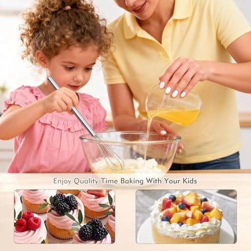 10 Inch Mini Whisk, 304 Anti-Rust Stainless Steel Small Whisks for Cooking, Baking, Mixing Ingredients & Deep Containers (1 Piece) 6