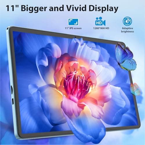 Suicoey 2026 11 inch Android 15 Tablet with Keyboard, 24GB+256GB, 2TB Expand, 8000mAh, 5MP+13MP, 5G WiFi, Gemini AI, Split Screen, Widevine L1, 2 in 1 Tablets PC with Case, Mouse, Stylus(Silver Case) 3