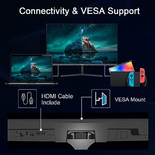 SANSUI Monitor 24 inch 100Hz IPS 1080P Computer Monitor HDMI VGA HDR Tilt Adjustable/VESA Compatible, for Game and Office (ES-24X3AL HDMI Cable Included) 7