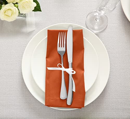 Utopia Kitchen Orange Cloth Napkins [12 Pack, 18x18 Inch] Absorbent Cotton Blend Washable and Reusable for Halloween, Thanksgiving, Dinner, Restaurant, Lunch, Wedding and Hotel 6
