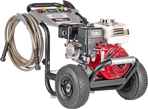 Simpson 61014 3500 PSI at 2.5 GPM Honda GX200 with AAA AX300 Axial Cam Pump Cold Water Professional Gas Pressure Washer PS61002-S 10
