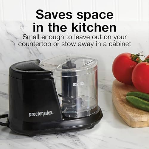 Proctor Silex Durable Electric Vegetable Chopper & Mini Food Processor for Chopping, Puree & Emulsify, 1.5 Cup, Black 6