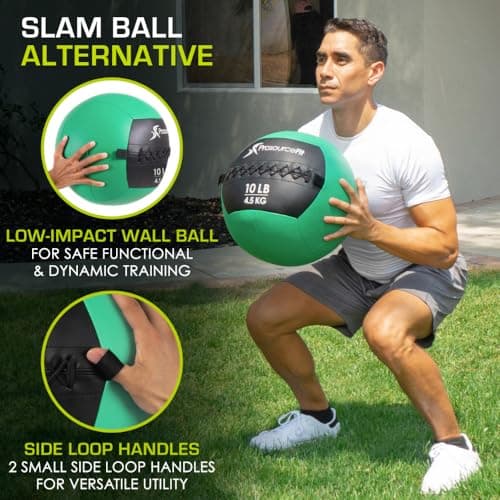 ProsourceFit Soft Medicine Balls, Wall Balls and Full Body Dynamic Exercises, Color-Coded Weights: 6, 10, 14, 20 lb. 5