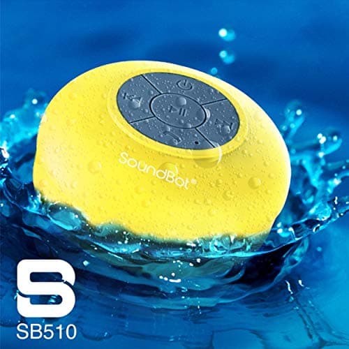 SoundBot® Waterproof Shower Speaker HD Water Resistant Bluetooth Handsfree Portable with Loud Clear Sounds 6+hrs of Playtime, Wireless Suction Cup Small Durable for Outdoors Travel Home SB510 (Yellow) 5