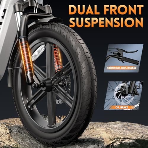 TST Electric Carrier Bike for Adult,1500W Peak Motor Cargo Ebike,60Miles 28MPH 20" Fat Tire Electric Dirt Bike,48V15Ah Removable Battery Electric Bicycle,Rear Rack with Basket for Commuting &Shopping 5