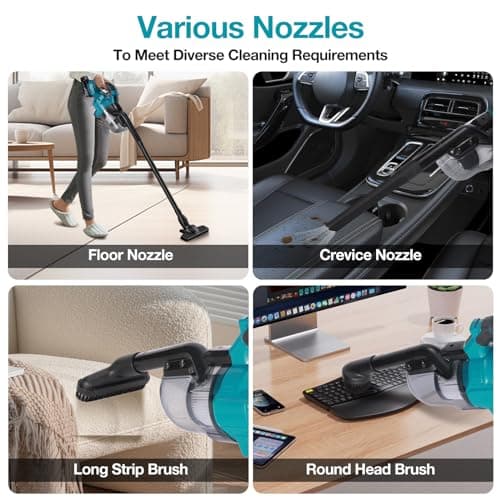 CAMXTOOL Handheld Cordless Vacuum Cleaner for Makita 18V Battery, Portable Wireless Power Vacuum Cleaner, 4 Multi Nozzle, 2 HEPA Filter, Lightweigt Vacuum for Home Pet Hair, Car (Battery NOT Include) 6