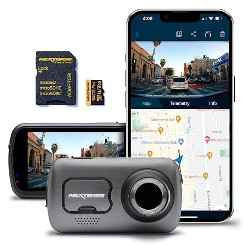 Nextbase 622GW Dash Cam with 64GB Micro SD Memory Card Bundle - Dash Cam with True 4K 30fps UHD Automatic Recording, Wi-Fi, GPS, Bluetooth, Alexa, Image Stabilization, Parking Mode