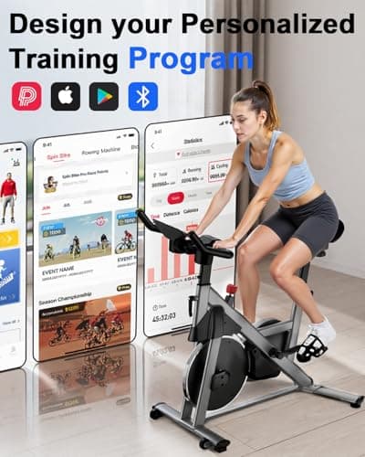 Superun Exercise Bike, Stationary Bikes for Home Gym with 32-Level Magnetic Resistance, 300LBS Capacity Indoor Cycling Bike with Comfortable Seat, LED Display 7