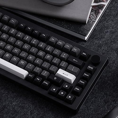 Akko 5075B Plus Mechanical Keyboard 75% Percent RGB Hot-swappable Creamy Keyboard with Knob, Black & Silver Theme with PBT Double Shot ASA Profile Keycaps V3 Creamy Yellow Pro Switch 9