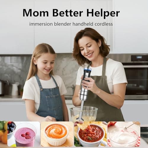 Liebe&Lecker Immersion Blender Handheld Cordless, 3 in 1 Cordless Hand Blender, 8 Speed Emulsion Blender Handheld with Whisk Milk Frother for Soup Smoothie 5