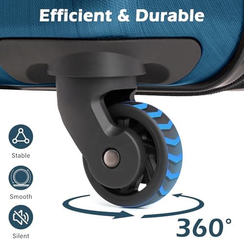 Coolife Carry On Luggage 22x14x9 Airline Approved Hardside PC+ABS Suitcase with TSA Lock, Lightweight Rolling Travel Luggage with Spinner Wheels(Caribbean Blue, 20in) 5