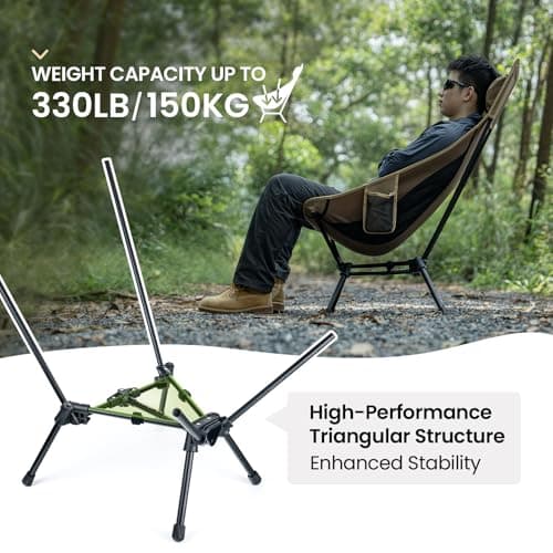 ONETIGRIS Tigerblade High Back Camping Chair with Pillow Design, Comfortable Widened Seat Folding Chair 6