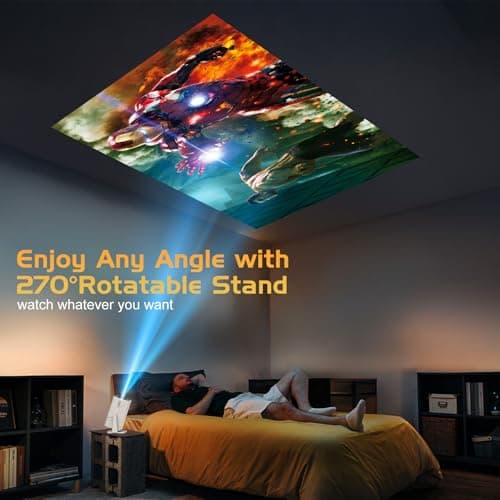【Netflix Officially Licensed】TMY Projector with Built in Apps, 1080P Movie Projector with WiFi and Bluetooth, Electric Focus & Auto Keystone, 270° Rotatable Outdoor Projector for Phone/PC/HDMI/USB 7