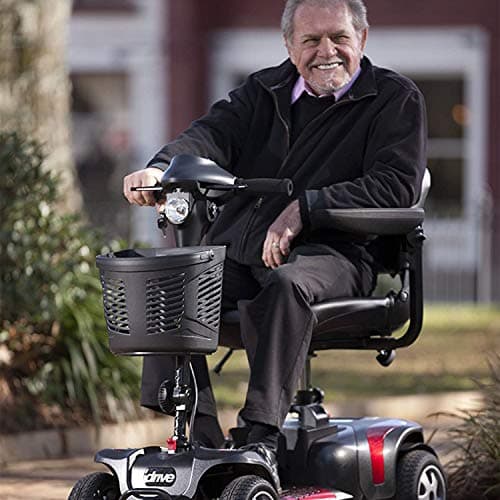 Drive Medical Phoenix LT 4 Wheel Mobility Scooter 350lb Weight Cap New Model, Red/Blue/Grey 9