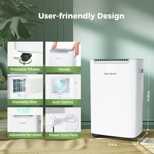 4,500 Sq.Ft Dehumidifier for Basement with Drain Hose, 50 Pint Dehumidifiers for Large Home with Three Operation Modes, Intelligent Humidity Control, 24HR Timer for RV, Bathroom, Bedroom 9