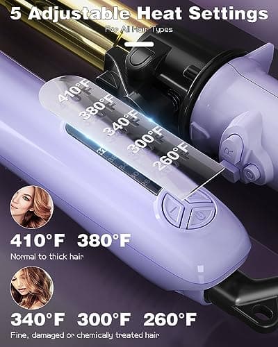 Rotating Curling Iron 1 inch for All Hair Types-Rapid Heating Automatic Curling Iron-Self Hair Curler-zavarea Professional Curling Wand with Long Titanium Barrel-Dual Voltage 5