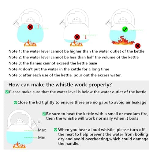 Tea Kettle Stovetop Whistling Kettle Teapot, Food Grade Stainless Steel Teakettle for Stove Top with Heat Proof Ergonomic Handle, 3.1 Quart Tea Pot 7