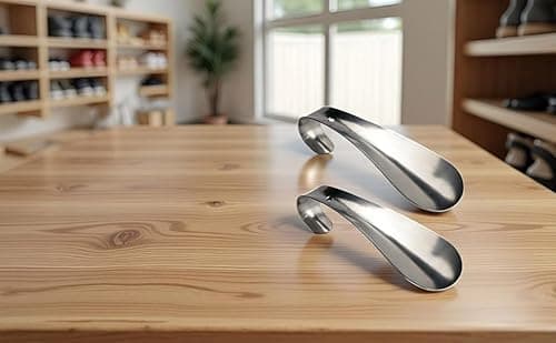 Shoe Horn Long Handle for Seniors Men Women, Metal Shoehorn Handled,Long-Handle Shoe Spoon,Boot Horns,Shoes Stick Helper,6 Inch Travel Small Size Stainless Steel Made Tool,Short Shoe Tongue, 2 Pack 6