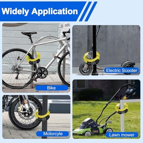 NDakter Bike Lock, 5 Digit Combination Heavy Duty Anti Theft Bicycle Chain Lock, 2.62/3.2/4.27/5/6Ft Long, High Security Resettable, Suitable for Bike, Scooter, Door, Gate, Fence-4/6mm Thick 8