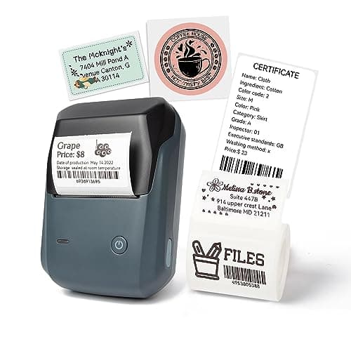 LMASBLTER B1 Label Makers - Barcode Label Printer Bluetooth Portable Thermal Printer for Small Business, Address, Logo, Clothing, Jewelry, Retail, Mailing, Sticker Printer for Phones & PC, Black